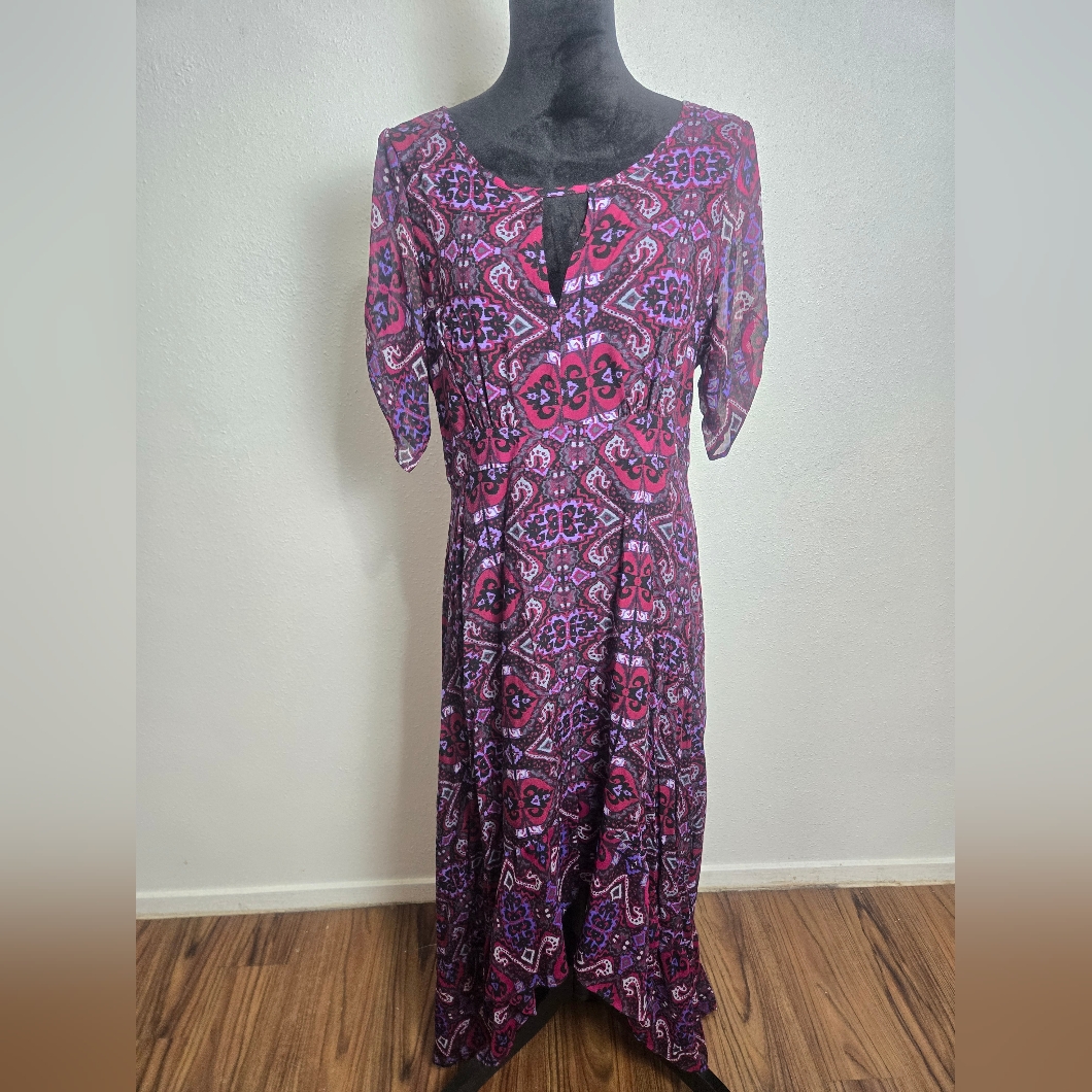 Express Pink  Purple Printed Maxi Dress